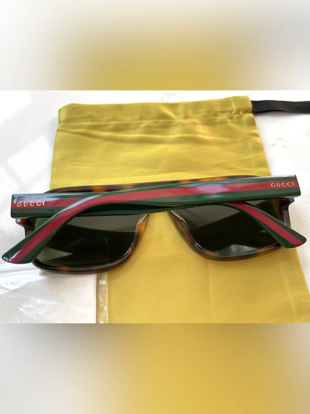 Gucci GG0925S 002 Havana/Green Aviator Sunglasses